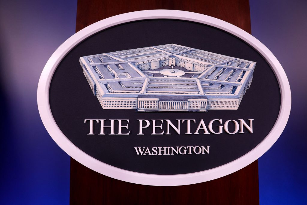 VIRGINIA, USA - NOVEMBER 03: A view of Pentagon logo in Pentagon Arlington-Virginia, United States on November 03, 2021 Yasin Ozturk / Anadolu Agency/ABACAPRESS.COM