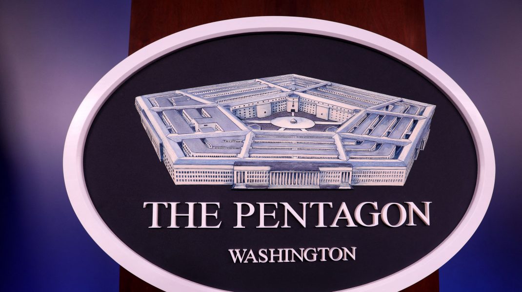 VIRGINIA, USA - NOVEMBER 03: A view of Pentagon logo in Pentagon Arlington-Virginia, United States on November 03, 2021 Yasin Ozturk / Anadolu Agency/ABACAPRESS.COM