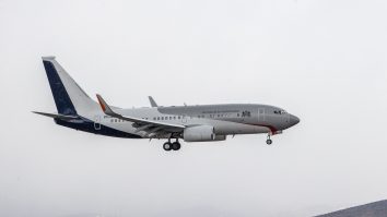 ANKARA, TURKIYE - MARCH 22: A plane carrying Dutch Prime Minister Mark Rutte flies over Esenboga Airport ahead of arrival in Ankara, Turkiye on March 22, 2022. Ali Balikci / Anadolu Agency/ABACAPRESS.COM
