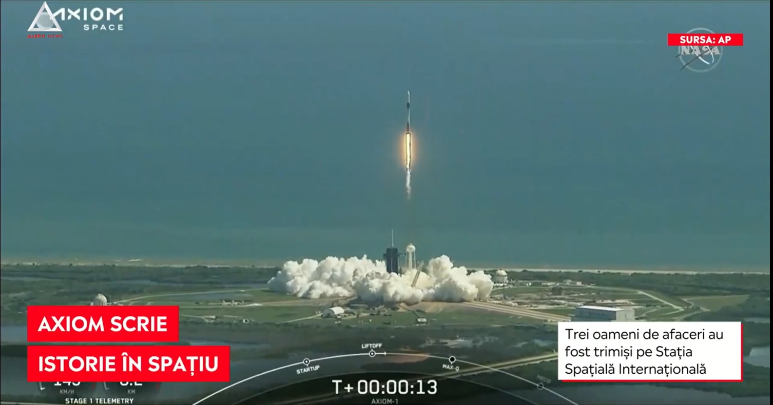 Prima echipă de astronauți privați a ajuns în spațiu, după o călătorie de 21 de ore