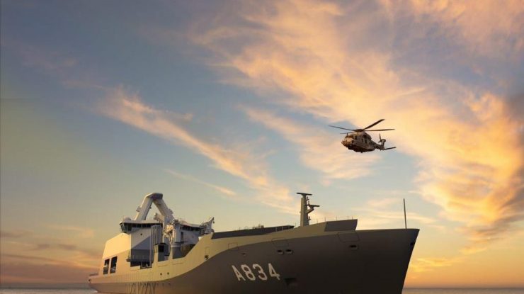 VIDEO. O mare navă militară construită în România prinde contur: astăzi au fost lansate modulele 2 si 3 (Sala Maşinilor)