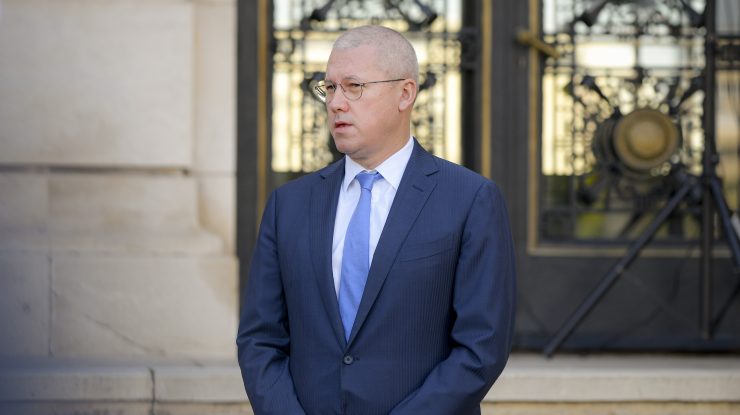 Ministrul Justitiei, Catalin Predoiu participa la o conferinta de presa la sediul Ministerului Afacerilor Interne din Bucuresti, vineri, 26 iunie 2020. A