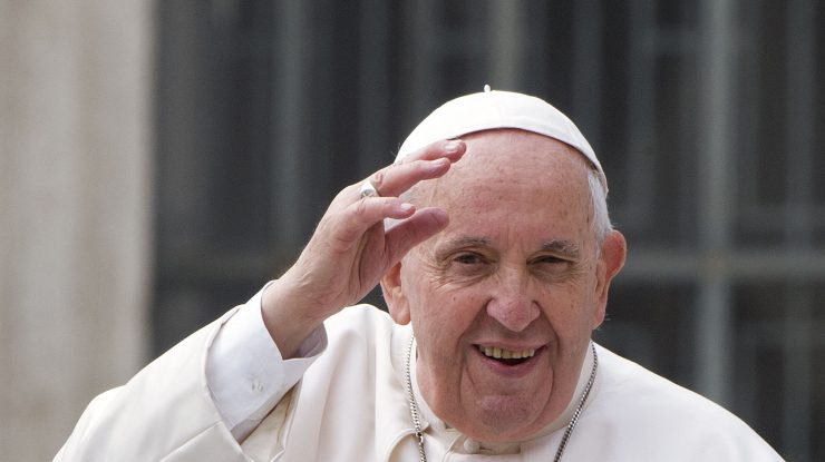 Pope Francis during his weekly general audience on the Popemobile at St. Peter's Square, in Vatican, on May 04, 2022. Editorial Use Only. Photo by Alessia Giuliani / Catholic Press Photo/Vatican Media/IPA/ABACAPRESS.COM