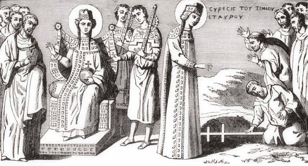 May 28, 2014: St. Helena Discovering The True Cross Of Jesus's Crucifixion During A Pilgrimage To The Roman Province Of Syria Palaestina In The 4th Century. After A Greek Ms Of The 9th Century In The National Library, Paris. Saint Helena Or Saint Helen, C.?250 â€“ C.?330. Consort Of The Roman Emperor Constantius Chlorus And The Mother Of The Emperor Constantine The Great. From Cassell's History Of England, Published C.1901 (Credit Image: © Ken Welsh/Design Pics via ZUMA Wire)