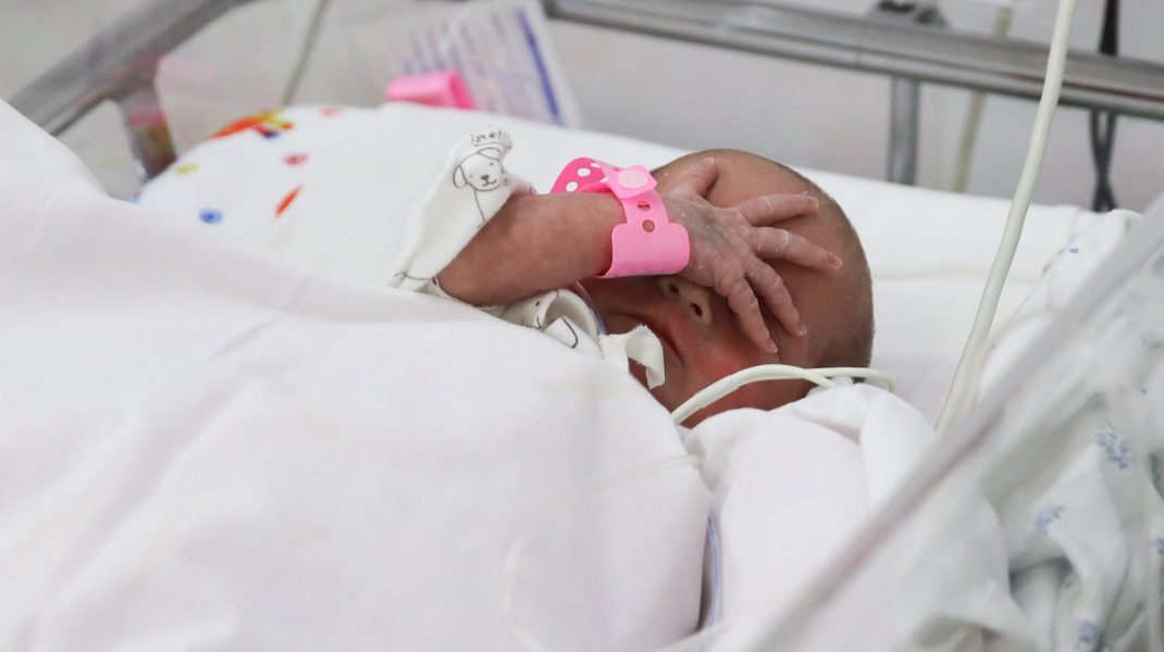 8131445 03.03.2022 A newborn is pictured at an intensive care unit at the perinatal centre, in Krasnodar, Russia. Vitaly Timkiv / Sputnik