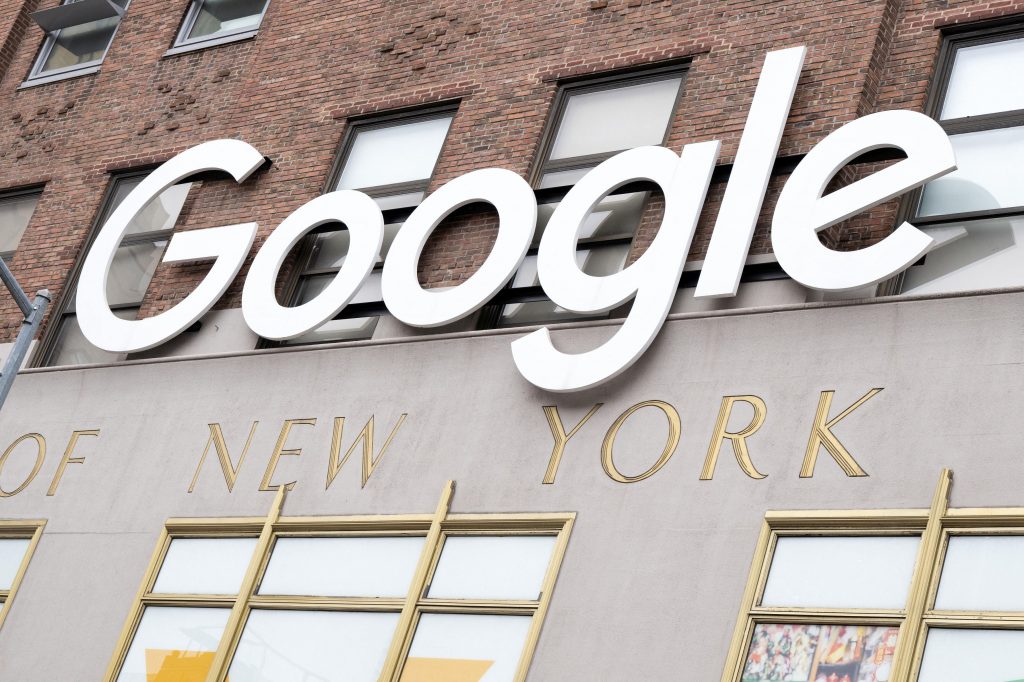 A shop sign of Google, on May 07, 2022 in New-York City, USA. Photo by David Niviere/ABACAPRESS.COM
