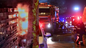 Incendiu puternic în Sectorul 5 la un bloc de zece etaje. Opt autospeciale de stingere au intervenit