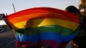 February 14, 2022, Tampa: A Pride flag billows in the wind as students go to join a protest at Gaither High in Tampa, Florida, against what critics call the ''Don't Say Gay'' bills on Monday, Feb. 14, 2022. The Florida Legislature is under scrutiny over the bills that in part read, ''A school district may not encourage classroom discussion about sexual orientation or gender identity in primary grade levels or in a manner that is not age-appropriate or developmentally appropriate for students. (Credit Image: © Ivy Ceballo/Tampa Bay Times/TNS via ZUMA Press Wire)