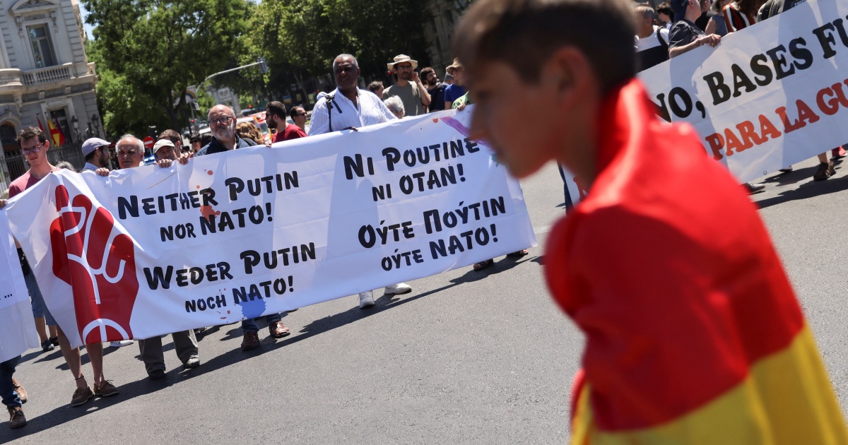 Protestele față de NATO continuă la Madrid, acolo unde va avea loc summitul