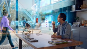 Ferrari Press Agency Facebook 1 Ref 13426 29/10/2021 See Ferrari pictures Pictures must credit: Meta Facebook founder and CEO Mark Zuckerberg has announced that the company is rebranding itself as Meta.The social media site will retain tne Facebook name but the overall company will be called Meta.The organisation will concentrate on developing and expanding on its immersive Metaverse which will link used in a world of virtual and augmented reality The Metaverse platform is a new internet based on immersive places instead of pages on screens. Access will be through VR goggles or AR glasses, letting users choose to have one foot in the physical world or be totally immersed. It's designed as a social space where users can invite friends or strangers to join them and interacting through avatars .These avatars will evolve to capture and transmit user body language and facial expressions as well as transmitting voice and action commands. Users will be able to set boundaries. OPS: The Metaverse as envisaged by Mark Zukerberg and Meta. Using virtual and augmented reality for home working. Here are holographic computer screens Picture supplied by Ferrari