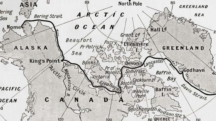 November 16, 2015: Map Showing The Route Of Amundsen's Voyage Through The North West Passage, 1903-1906. From Heroes Of Modern Adventure, Published 1927 (Credit Image: © Ken Welsh/Design Pics via ZUMA Wire)