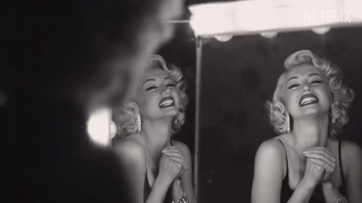 Ferrari Press Agency Marilyn 1 Ref 14022 16/06/2022 See Ferrari text Pictures must credit: Netflix Here’s a first look at Bond girl Ana de Armas as Hollywood icon Marilyn Monroe in a new biopic of the tragic star.Cuban born Armas, 34, starred in final Daniel Craig 007 movie No Time To Die as the superspy’s allied agent in South America.Here he loses her natural brunette colour for the classic Monroe bleached blonde look.A brief teaser trailer, featuring scenes on both colour and black and white, shows her sobbing in front of a mirror while a sympathetic make-artist dabs her tears.There is also a scene of her recreating the seminal 1955 film Seven Year Itch where Marilyn stood over a hot air grate sending her skirt billowing for a press launch in front of a phalanx of photographers.She is also seen on stage as well as in tears pushing through a crowd of fans and press personnel.The plot is based on the best-selling book Blonde by author Joyce Carol Oates. OPS: Ana de Armas as Marilyn Monroe in a teaser trailer for the Netflix movie Blonde. Picture supplied by Ferrari