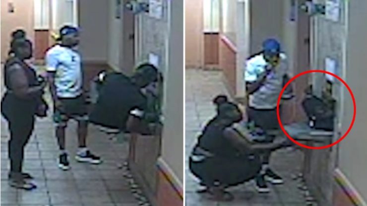 Un bărbat se urcă în toboganul de gunoi al unei clădiri înainte de a fi tăiat în bucăți