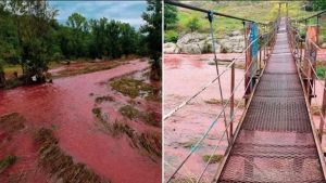 Moment înfiorător în care un râu ucrainean devine ÎNSÂNGERAT la o zi după ce Rusia a aruncat în aer un baraj în încercarea de a îneca civilii