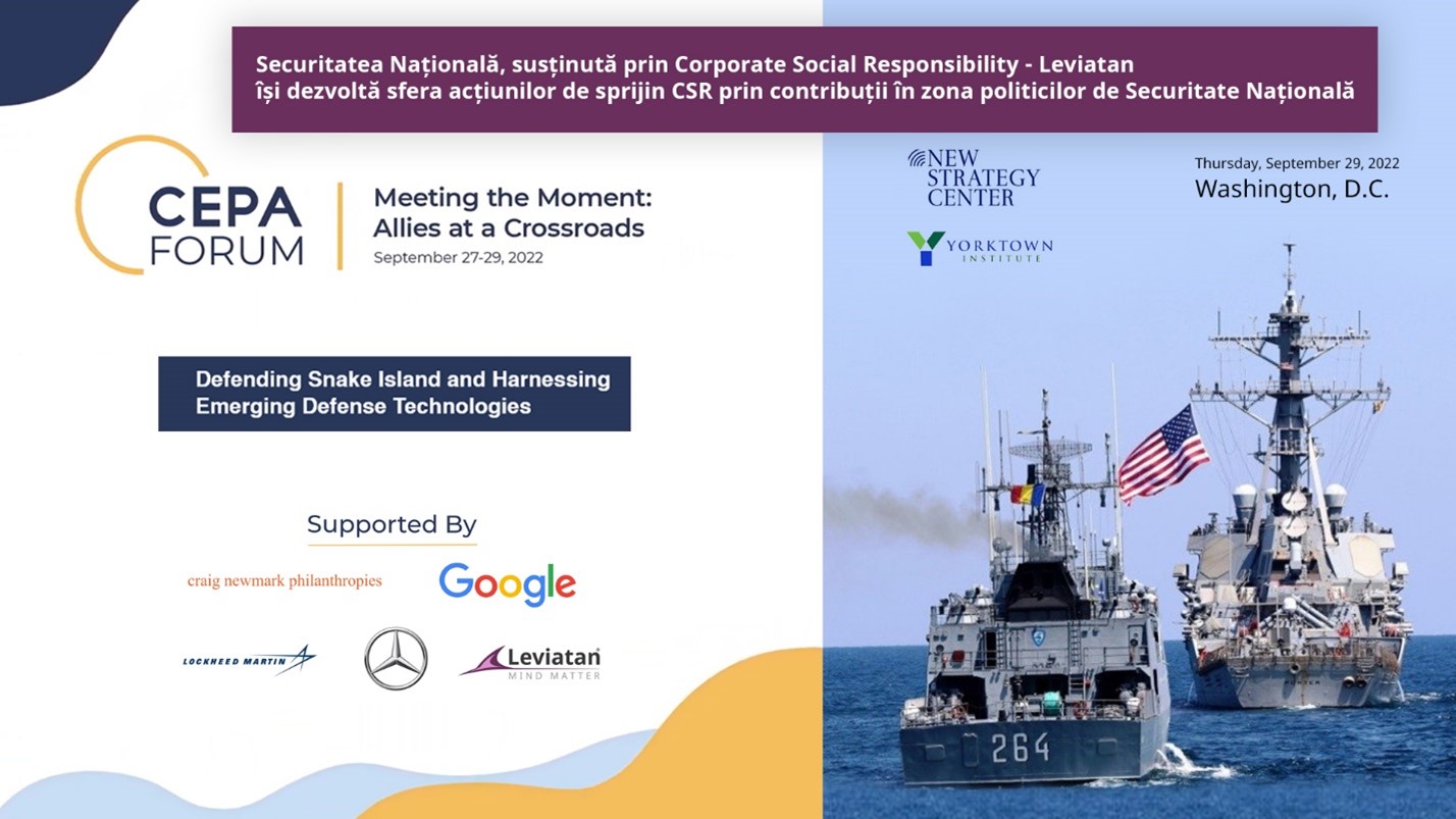 Securitatea Națională, susținută prin Corporate Social Responsibility – Leviatan își dezvoltă sfera acțiunilor de sprijin CSR prin contribuții în zona politicilor de Securitate Națională