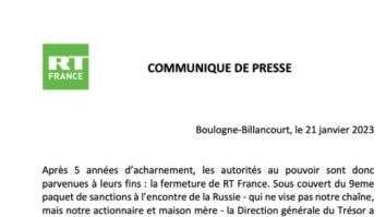 RT France, filiala franceză a canalului rusesc, își anunță închiderea