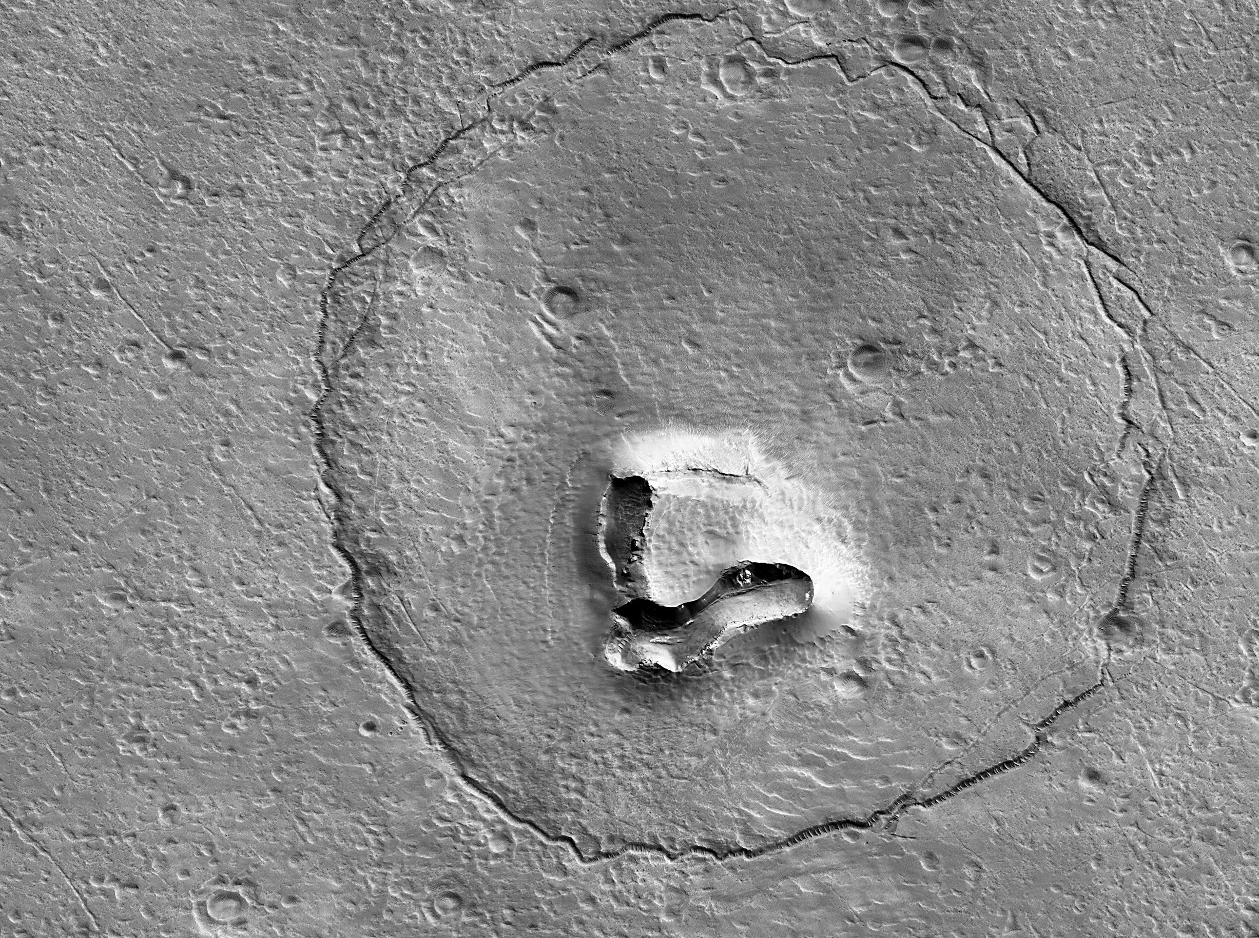 NASA a descoperit o formațiune care seamănă cu fața unui urs