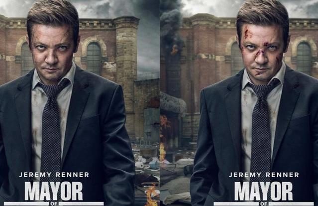 Imaginea lui Jeremy Renner, editată în afișele pentru „Mayor of Kingstown” după accidentul cu plugul de zăpadă