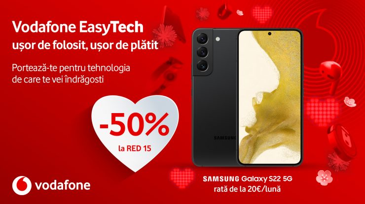 De Valentine’s Day, te portezi la Vodafone și ai 50% discount la abonamente & super prețuri la telefoane