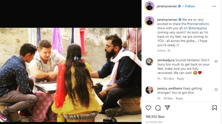 Jeremy Renner împărtășește imaginea noului spectacol care va fi lansat „imediat ce se va pune pe picioare”