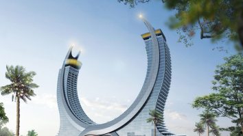 FOTO. Locul în care se află hotelul în formă de două săbii gigantice. Țara are clasă business în metrou