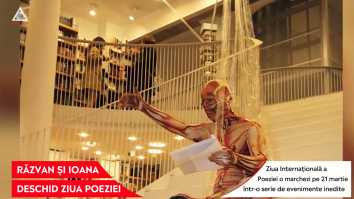 VIDEO. Zilele Poeziei la Cărturești. Performance de poezie și grafică inedit, oferit de Răzvan Țupa și Ioana Miron