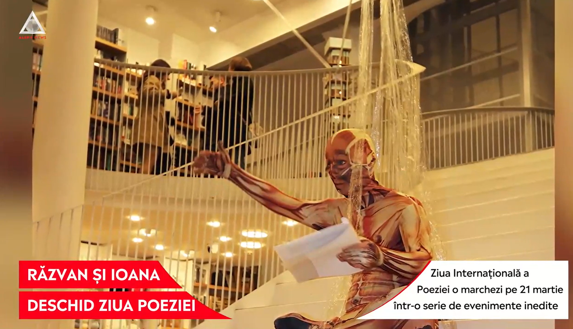 VIDEO. Zilele Poeziei la Cărturești. Performance de poezie și grafică inedit, oferit de Răzvan Țupa și Ioana Miron