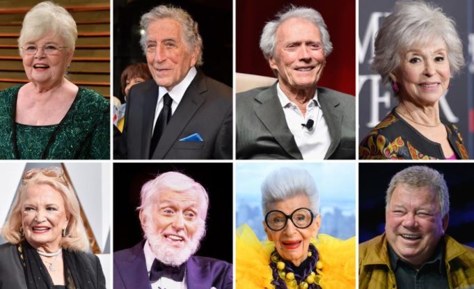 FOTO. Celebrități de peste 90 de ani: Cum arătau în tinerețe și cum arată acum?