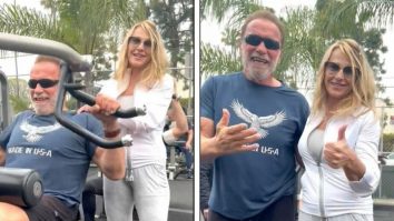 Nadia Comăneci și Arnold Schwarzenegger, antrenament de fitness în parc. VIDEO viral cu cei doi