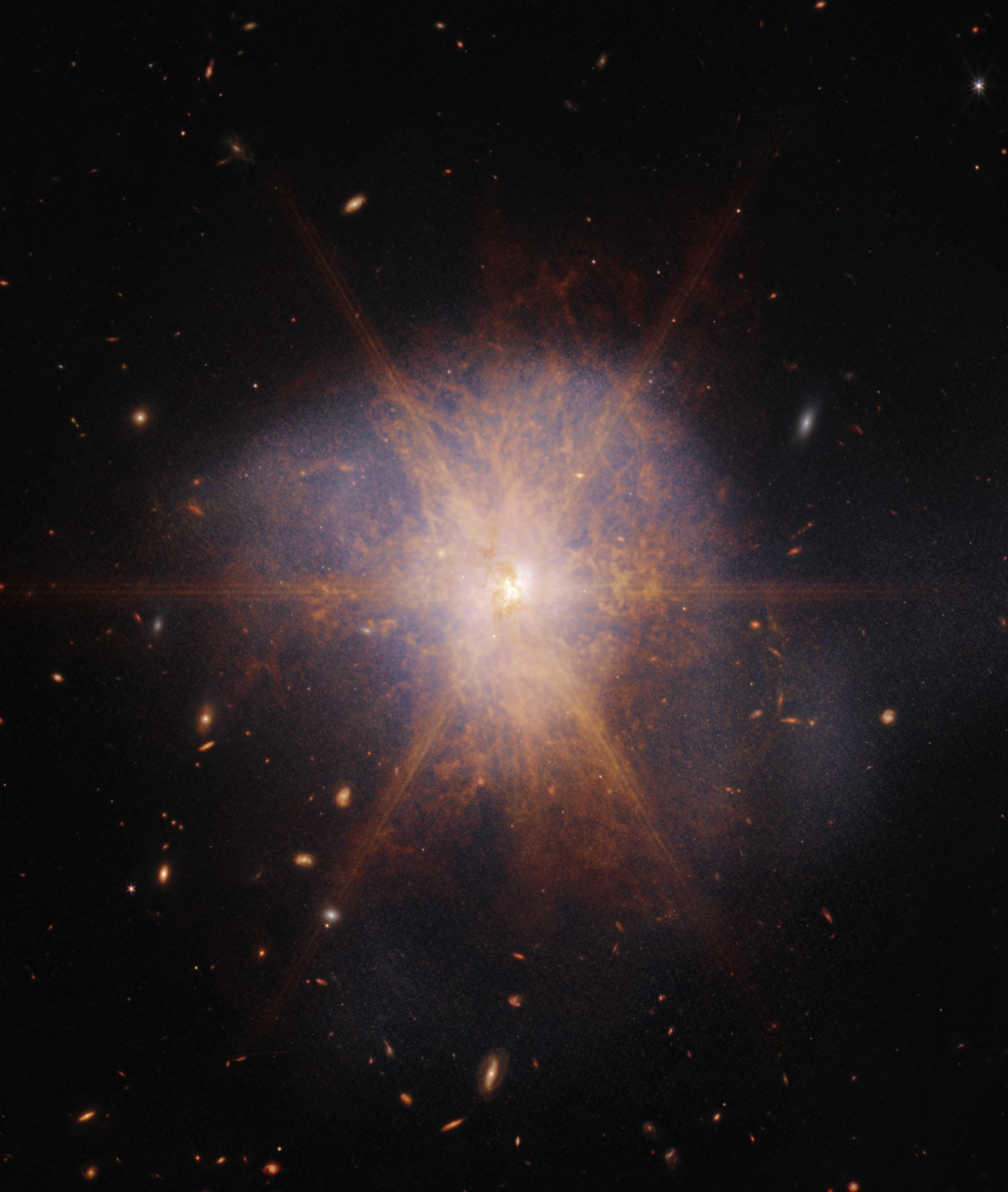 Telescopul spațial James Webb al NASA a surprins o imagine spectaculoasă a unor galaxii care fuzionează
