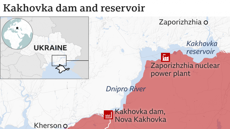 ANALIZĂ. Distrugerea barajului de pe Nipru, un dezastru ecologic pentru Europa: „Între 600 și 800 de tone de petrol vor ajunge în Marea Neagră”