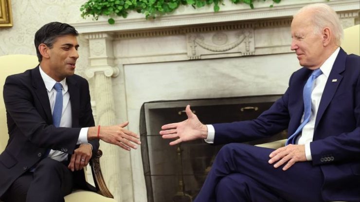 Joe Biden, gafă de proporții la întâlnirea de la Casa Albă cu Rishi Sunak. Cum i s-a adresat premierului britanic