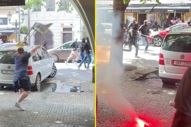 VIDEO. Ciocniri violente între fanii lui West Ham și ai Fiorentinei. Poliția cehă a arestat 16 persoane