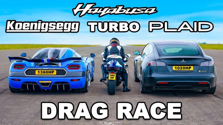 Koenigsegg vs Tesla vs Hayabusa – cine câștigă?
