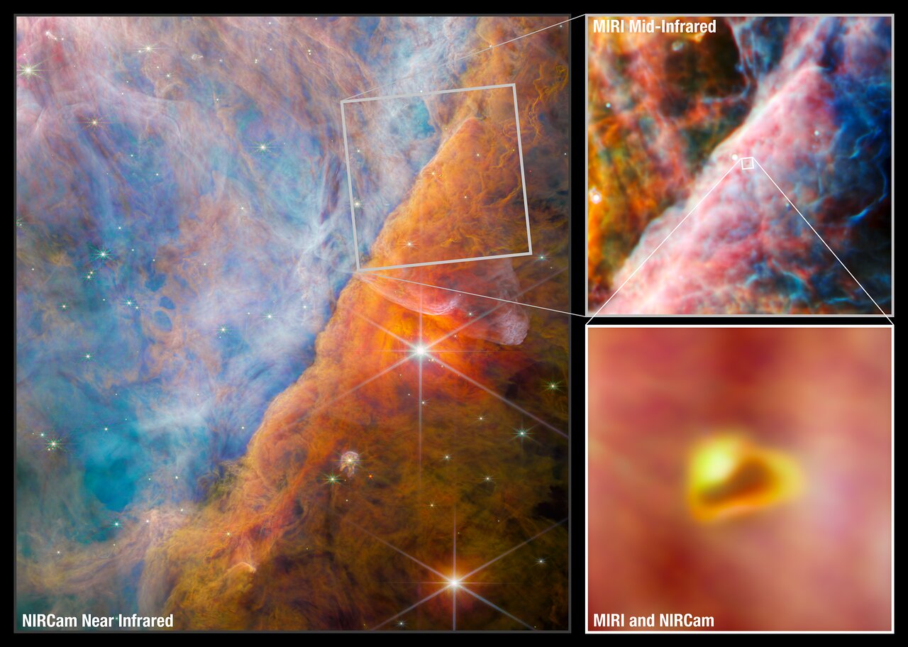 FOTO. Telescopul spațial James Webb a detectat o moleculă a vieții în nebuloasa Orion