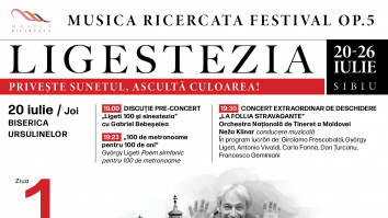 Festivalul Musica Ricercata Op. 5 are loc în perioada 20-26 iulie, la Sibiu. Programul ediției