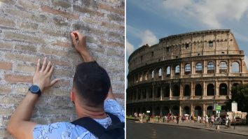 VIDEO. Un turist este acuzat că a vandalizat Colosseumul din Roma. Bărbatul ar putea primi până la cinci ani de închisoare