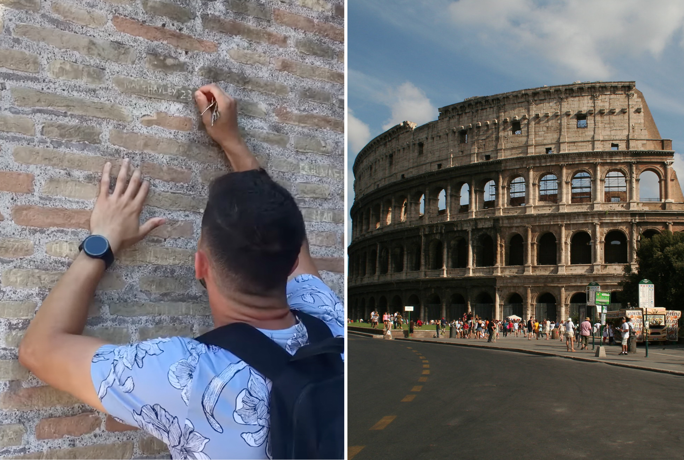 VIDEO. Un turist este acuzat că a vandalizat Colosseumul din Roma. Bărbatul ar putea primi până la cinci ani de închisoare