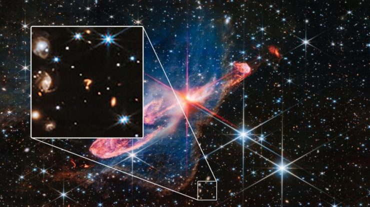 Telescopul spațial James Webb a fotografiat un obiect cosmic sub forma unui semn de întrebare