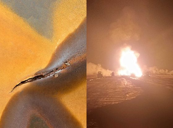 SURSE: Posibila cauză a exploziei de pe A7 este o fisură în țeava de gaze. CNAIR: „Toate avizele pentru lucrările pe autostrada au fost respectate”