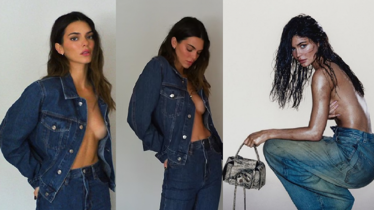 FOTO-VIDEO. Kylie Jenner, pictorial îndrăzneț. A pozat topless într-o campanie ce promovează o colecție denim