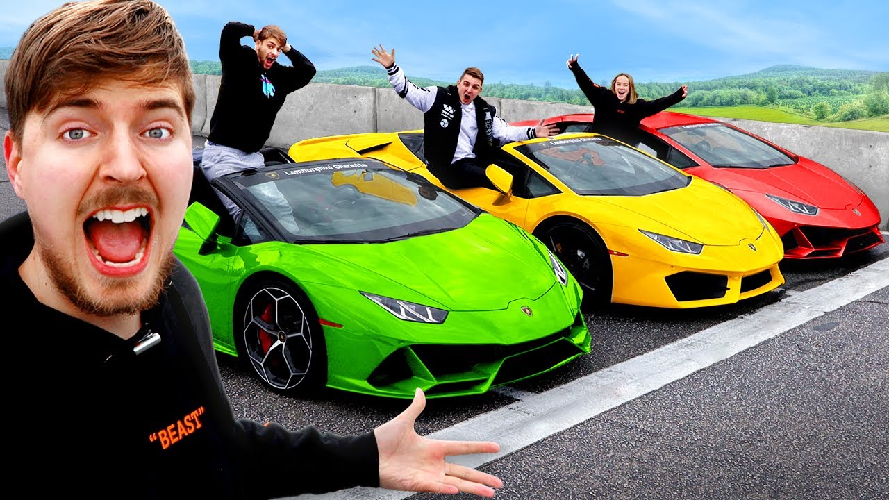 Mr. Beast testează mașini de 250 de milioane de dolari. Tesla și Lamborghini printre mașinile încercate de acesta