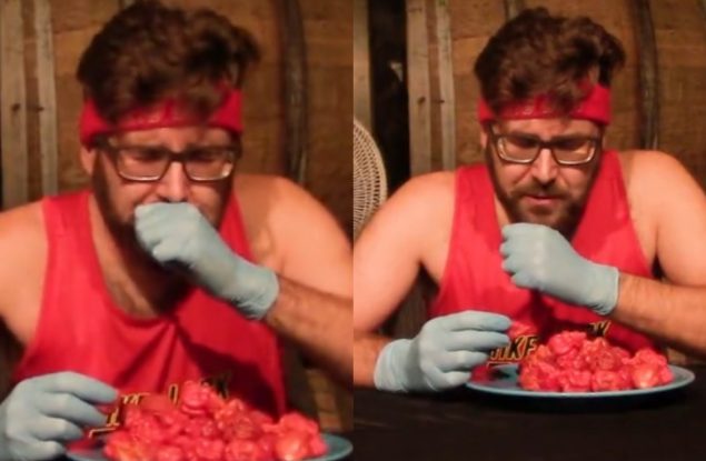 Un canadian și-a doborât propriul record mondial. Bărbatul a mâncat 135 dintre cei mai iuți ardei iuți din lume