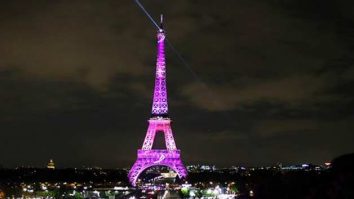 Franța marchează lupta împotriva cancerului. Turnul Eiffel a fost luminat în roz