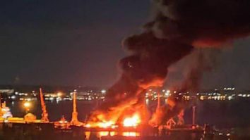 FOTO. Imaginile din satelit arată pagubele provocate unei nave a marinei ruse după atacul ucrainean în Crimeea