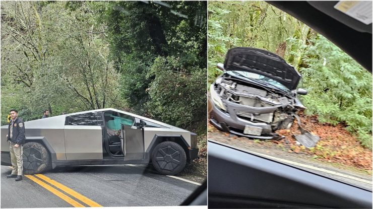 FOTO. Cybertruck-ul de la Tesla, implicat în primul accident făcut public. O Toyota i-a schimbat „sensul de mers”
