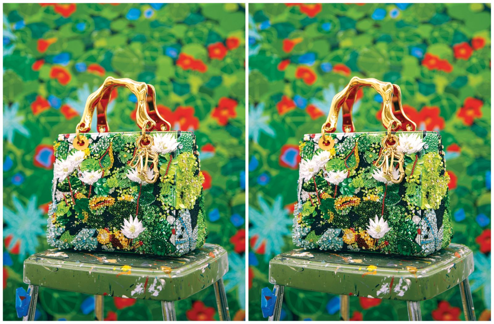 Hilary Pecis transformă celebra Lady Dior Bag. Un artist român a recreat geanta cu modele tradiționale