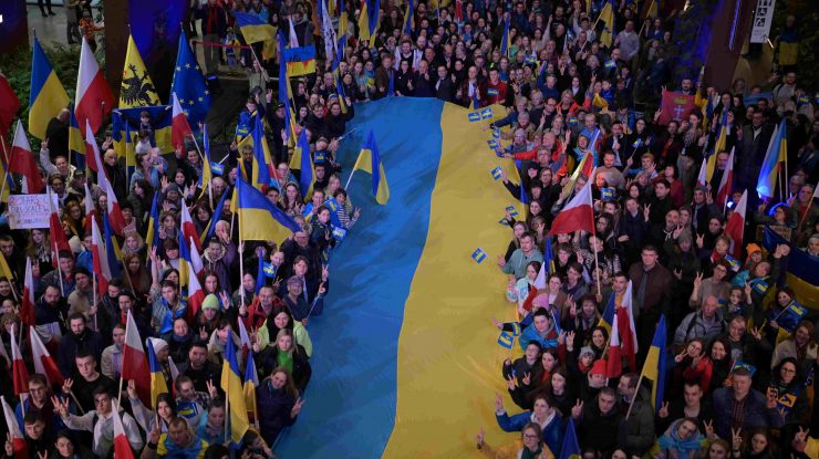 FOTO-VIDEO. Doi ani de război. Europa iese în stradă pentru Ucraina