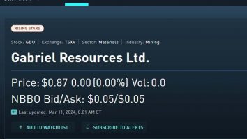 Prăbuşire totală a acţiunilor Gabriel Resources pe Bursa de la Toronto după pierderea procesului cu România. În premarket acţiunile nu mai valorează nimic, fiind cotate la 0,05 dolari. Investitorii şi-au pierdut toţi banii, de vineri până acum dispărând 850 mil. dolari din valoarea companiei. La 15:30 începe tranzacţionarea