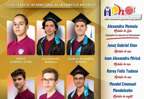 Patru elevi români au luat medalii de aur la Olimpiada Asiatică de Fizică. Echipa aduce acasă o medalie de argint și o mențiune de onoare